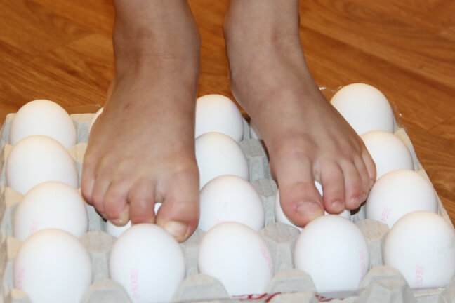 stand on eggs